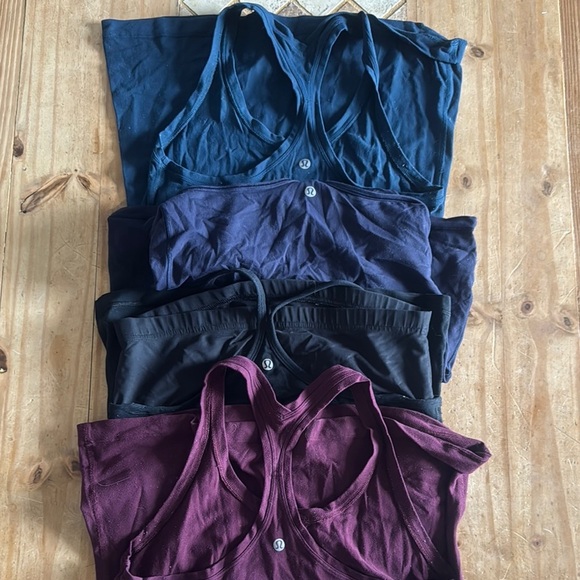 Lululemon Athletica Tank Top lot in Navy, Black, and Plum - Picture 2 of 2